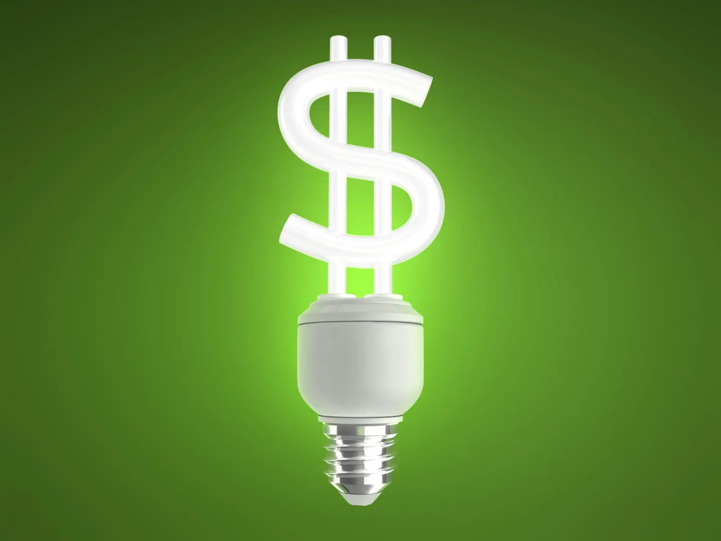 Light bulb with dollar sign shape.
